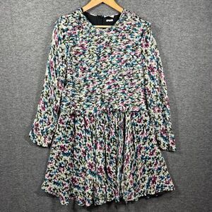 Jason Wu Colorful Long Sleeve Dress Womens Size 12 Artsy 100% Silk Lined